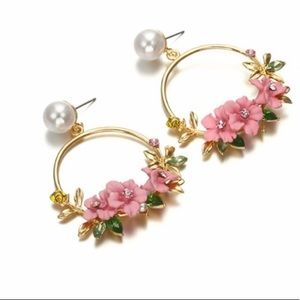 Flower Hoop Earrings